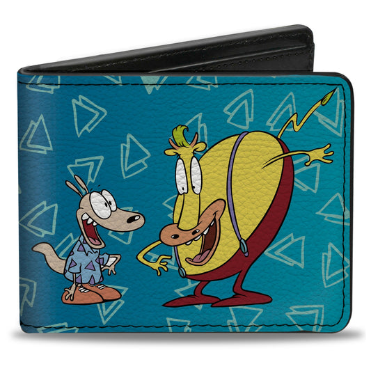 Bi-Fold Wallet - Rocko's Modern Life Rocko & Heffer 2-Poses Blues White