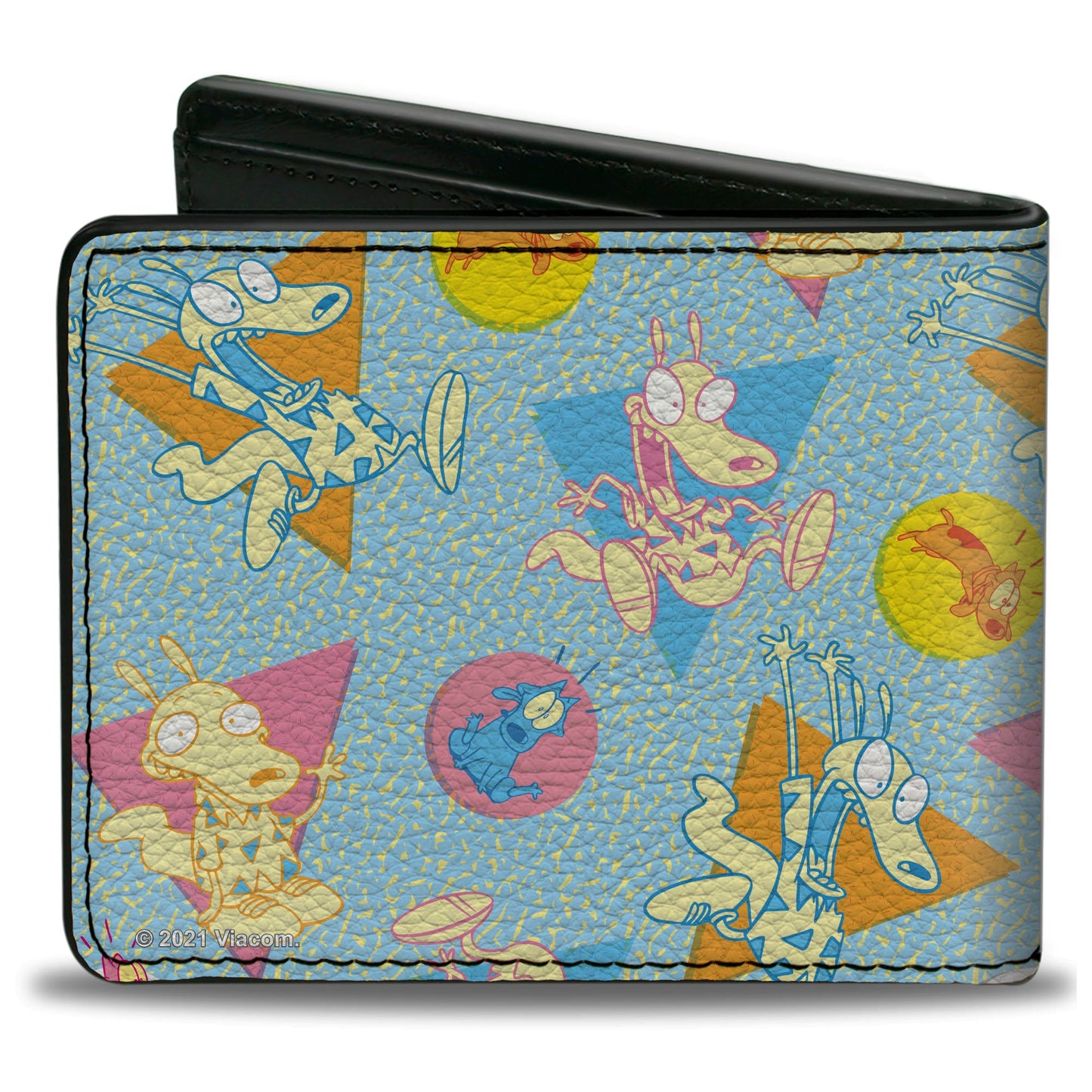 Bi-Fold Wallet - Rocko's Modern Life Rocko & Spunky Scattered Expressions Multi Pastel