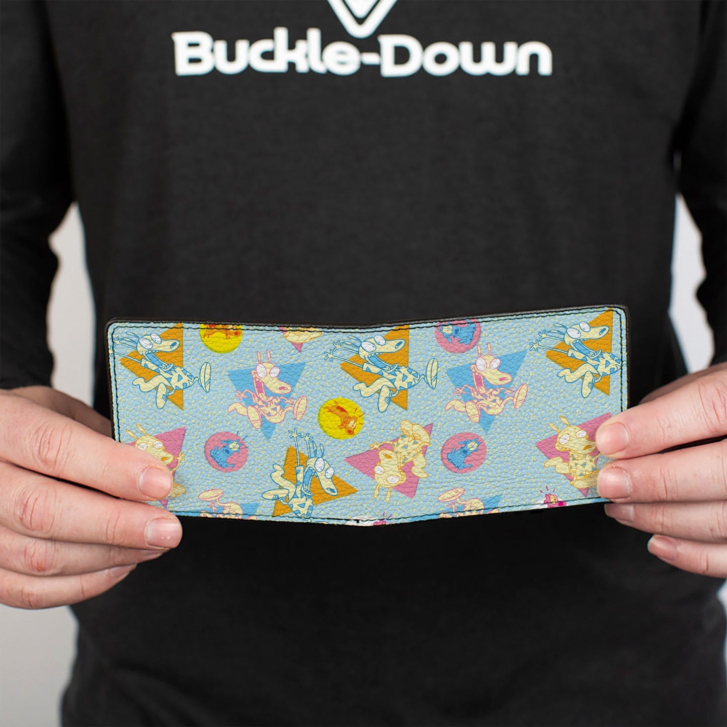Bi-Fold Wallet - Rocko's Modern Life Rocko & Spunky Scattered Expressions Multi Pastel