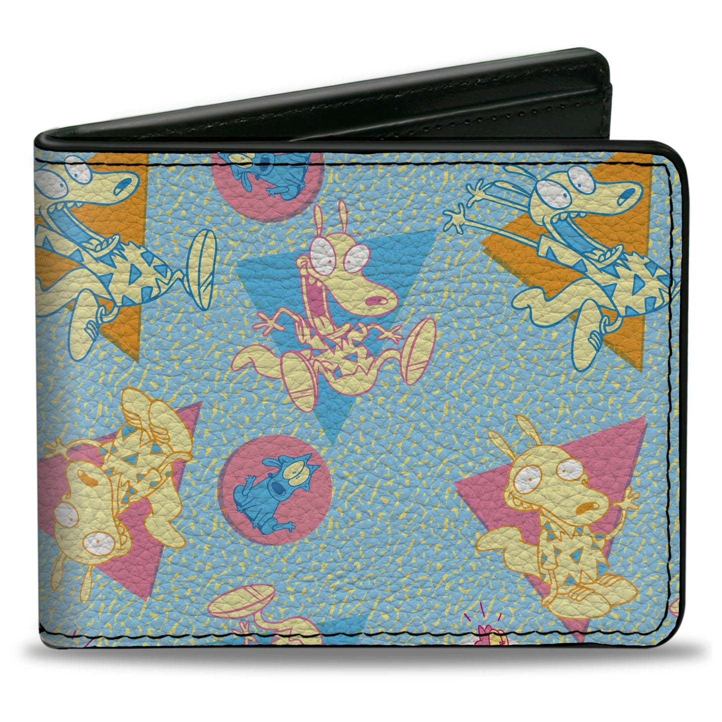 Bi-Fold Wallet - Rocko's Modern Life Rocko & Spunky Scattered Expressions Multi Pastel