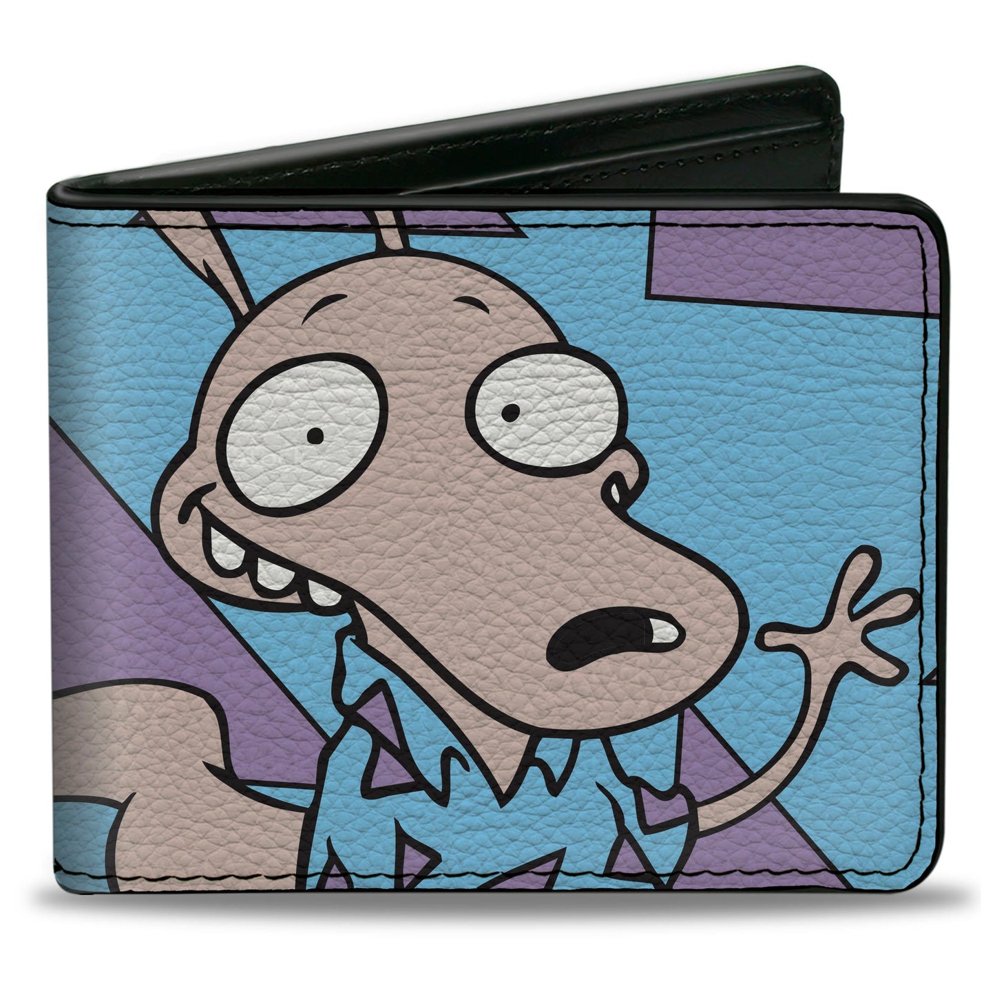 Bi-Fold Wallet - Rocko's Modern Life Rocko Waving Pose Triangles Blue Purple