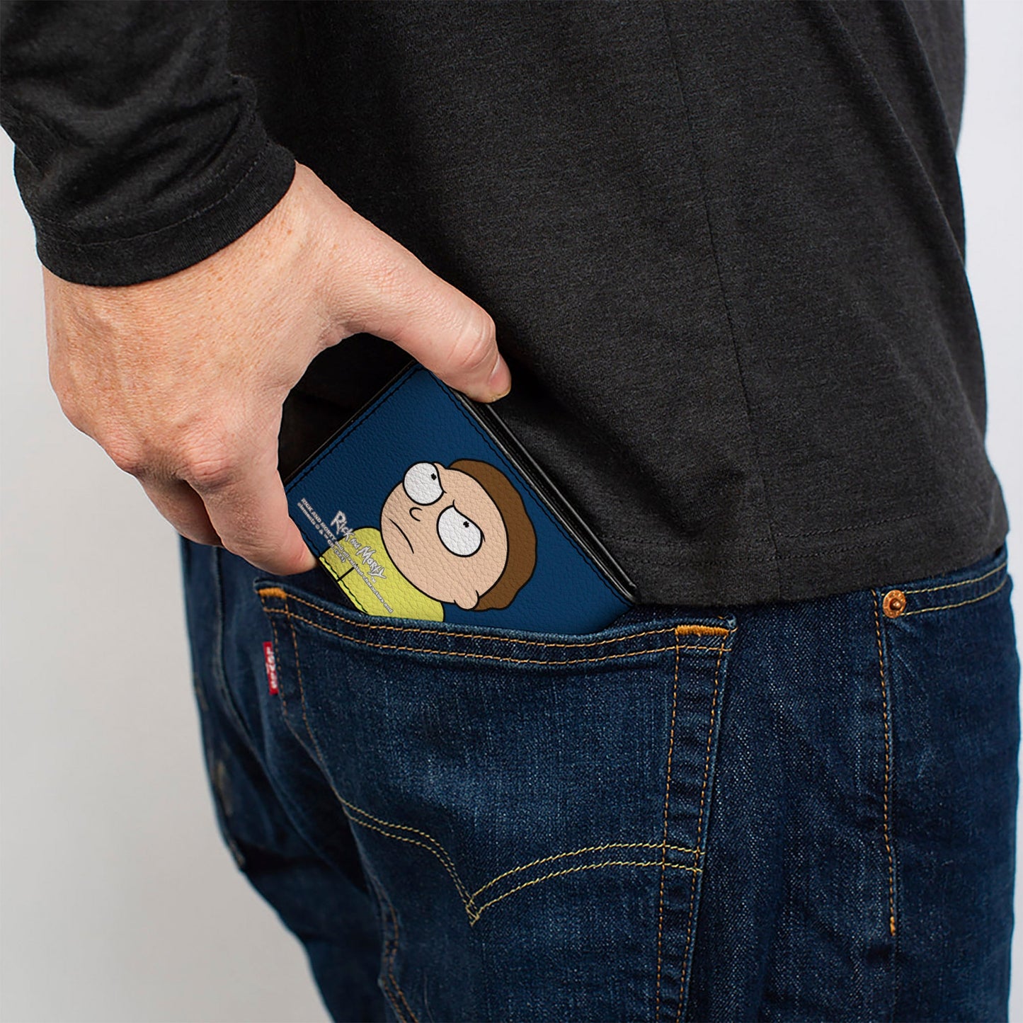 Bi-Fold Wallet - Rick and Morty Pose Blocks Black + Blue