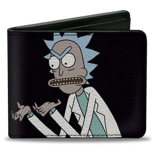 Bi-Fold Wallet - Rick and Morty Pose Blocks Black + Blue