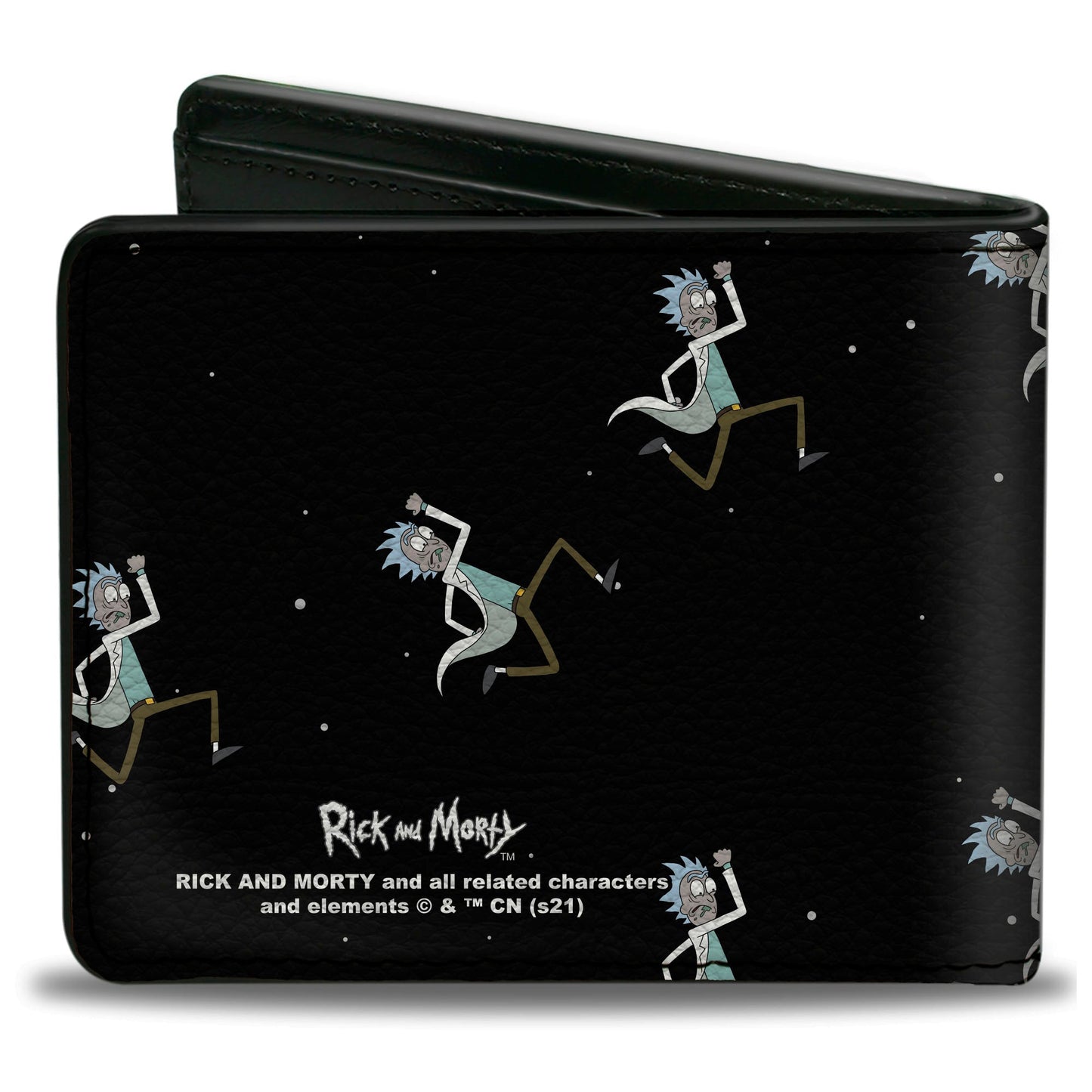 Bi-Fold Wallet - Rick and Morty Rick Running in Space Pose Scattered