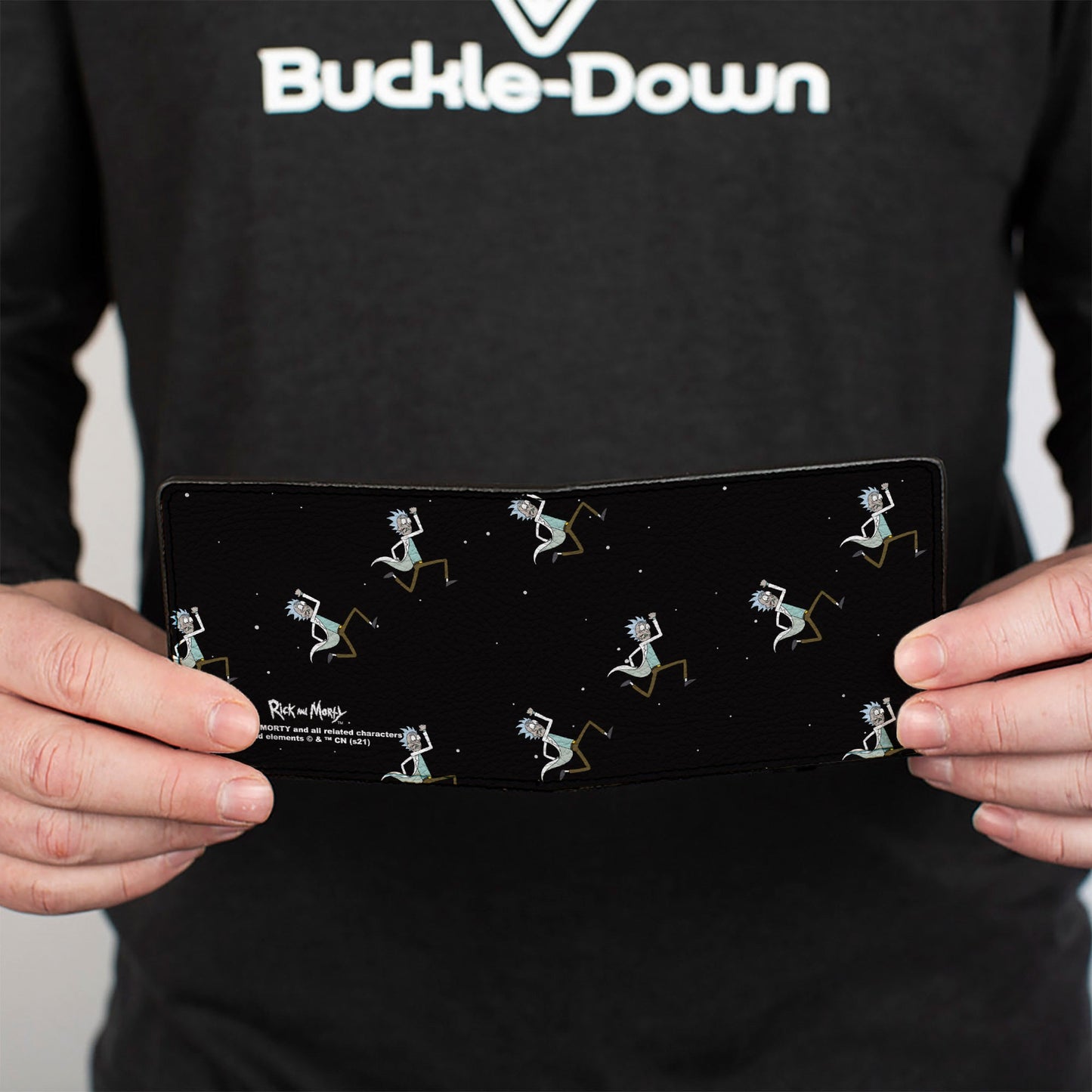 Bi-Fold Wallet - Rick and Morty Rick Running in Space Pose Scattered