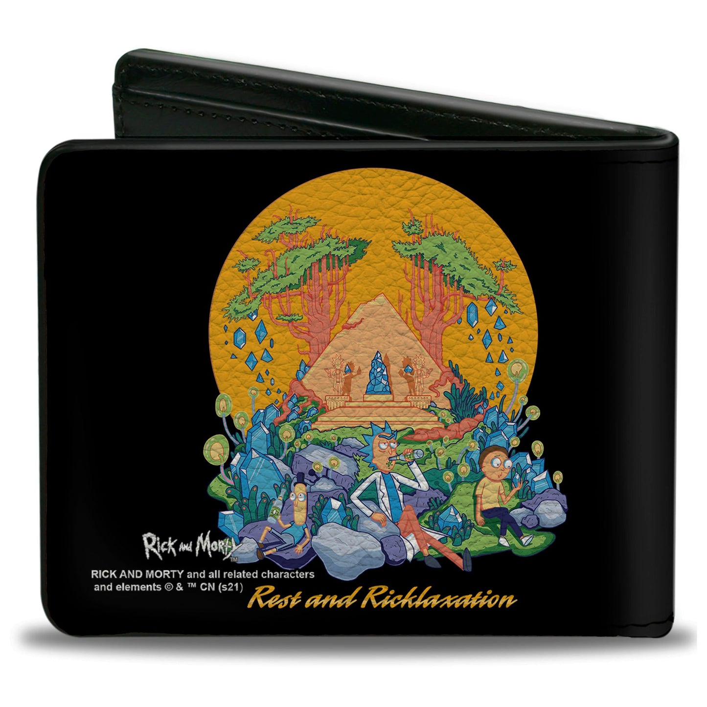 Bi-Fold Wallet - Rick and Morty REST AND RICKLAXATION Group Pose Black