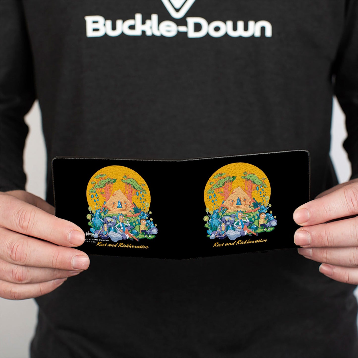 Bi-Fold Wallet - Rick and Morty REST AND RICKLAXATION Group Pose Black