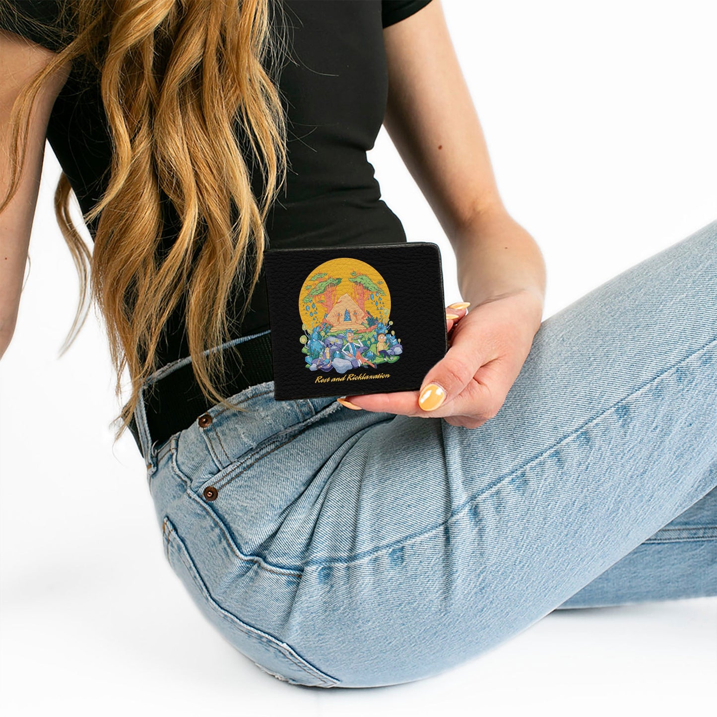 Bi-Fold Wallet - Rick and Morty REST AND RICKLAXATION Group Pose Black