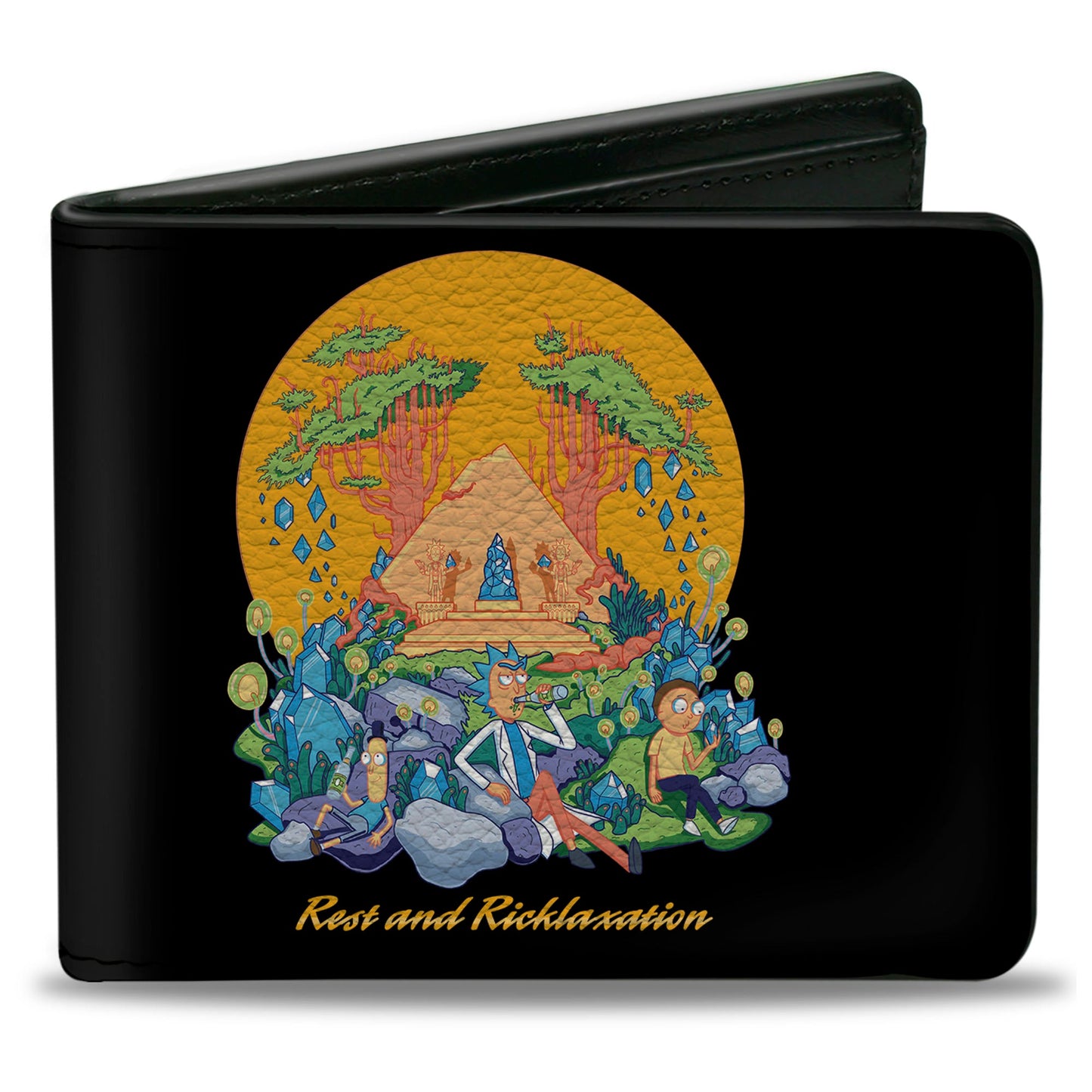 Bi-Fold Wallet - Rick and Morty REST AND RICKLAXATION Group Pose Black
