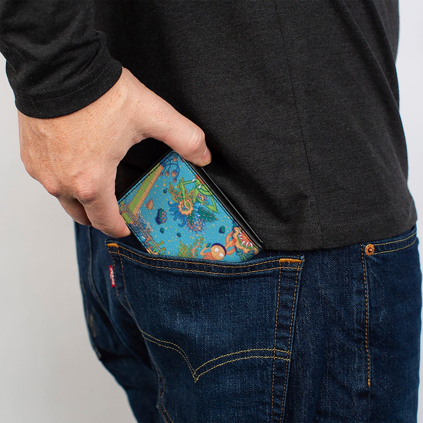 Bi-Fold Wallet - Rick and Morty Botanical Garden Collage Blue