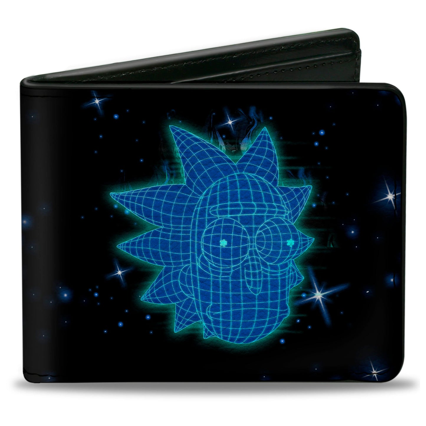 Bi-Fold Wallet - Rick and Morty Rick Electric Face Grid Black/Blues