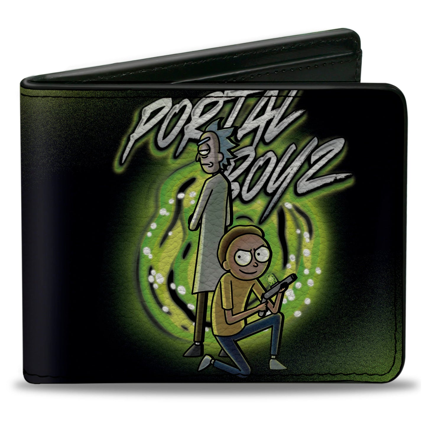 Bi-Fold Wallet - Rick and Morty PORTAL BOYZ Pose Black/Greens