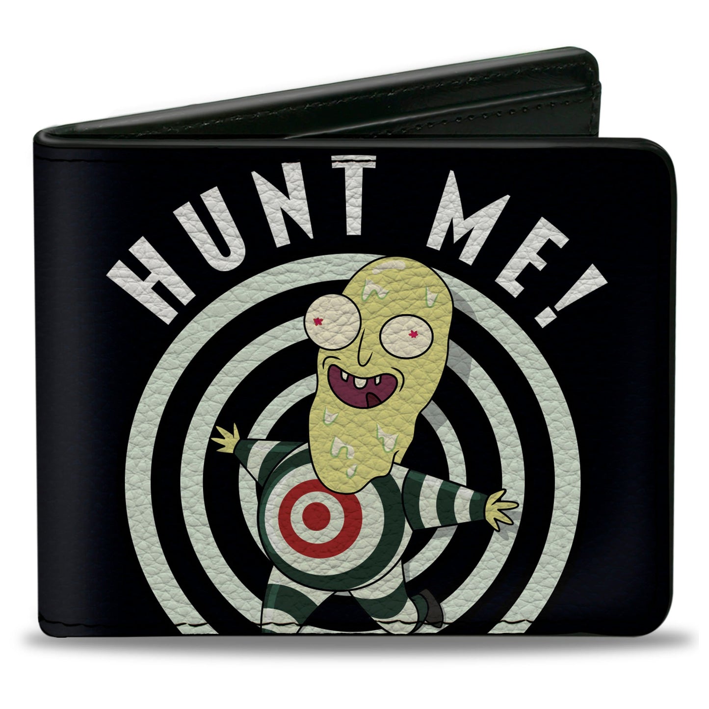 Bi-Fold Wallet - Rick and Morty Mr. Always Wants to Be Hunted HURT ME Pose Black/White