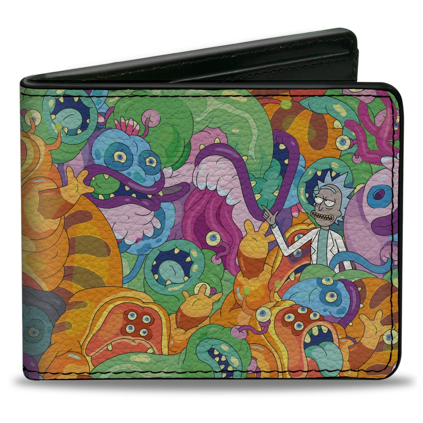 Bi-Fold Wallet - Rick and Morty Rick with Monsters Collage Multi Color