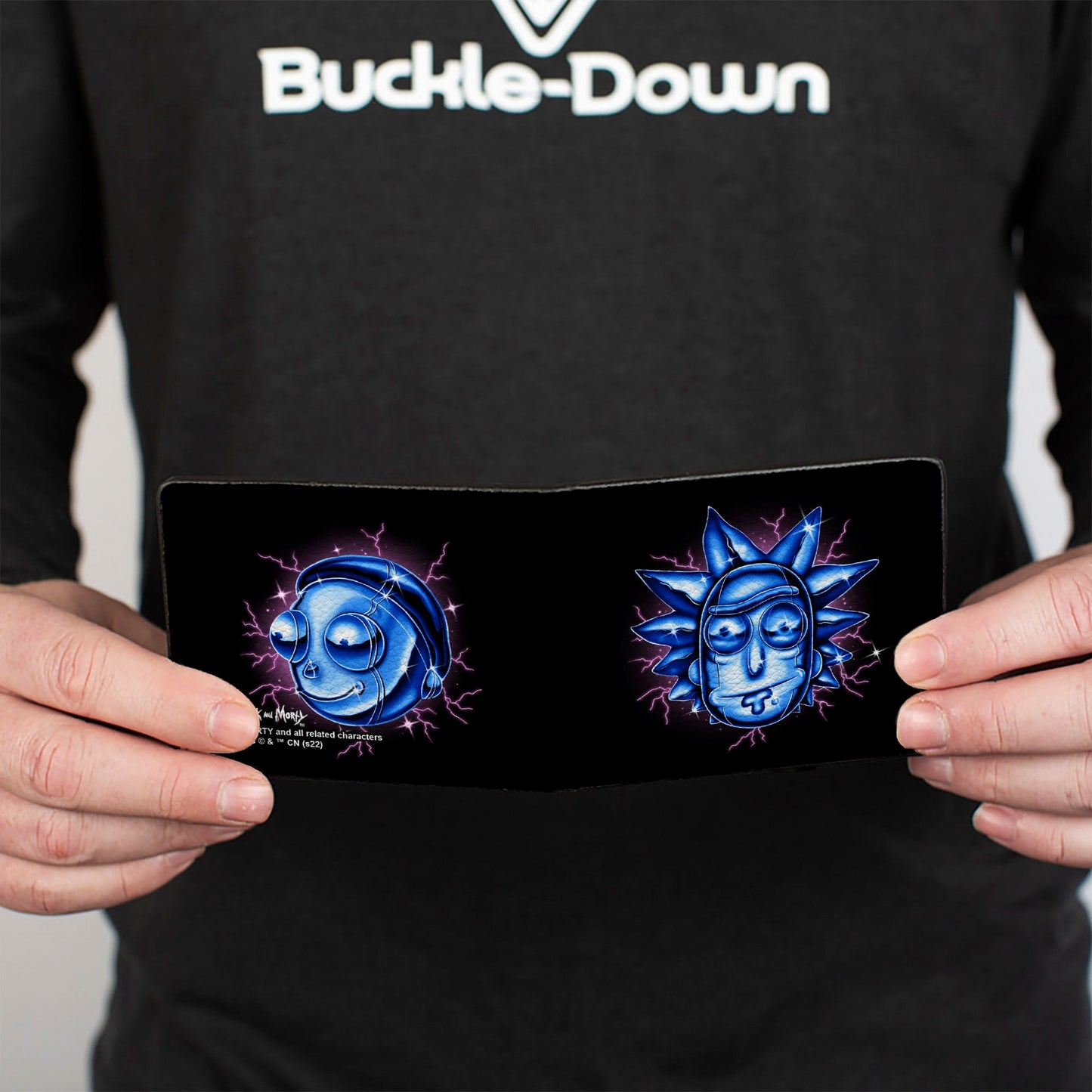 Bi-Fold Wallet - Rick and Morty Electric Faces Black/Blues