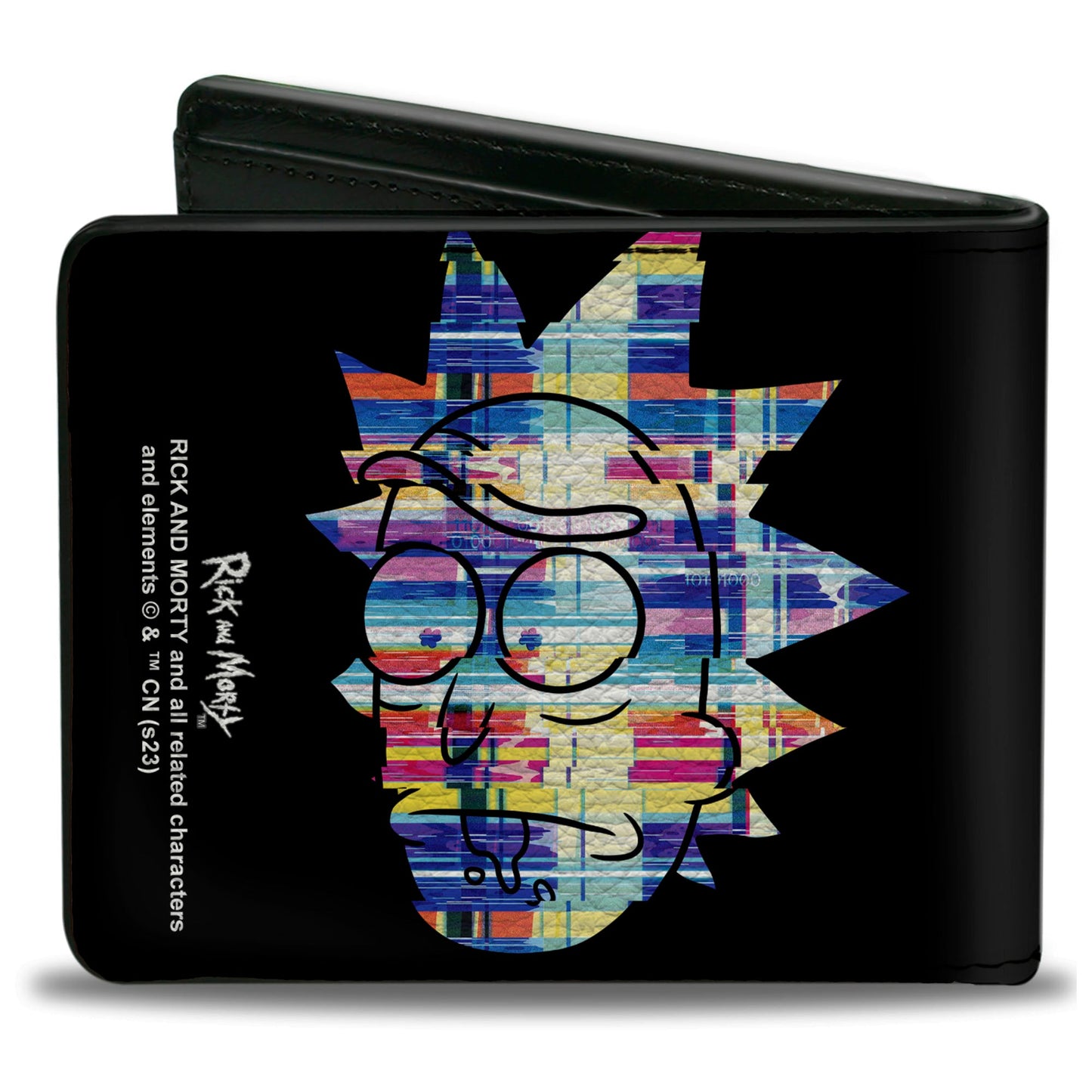 Bi-Fold Wallet - Rick and Morty Static Faces Black/Multi Color