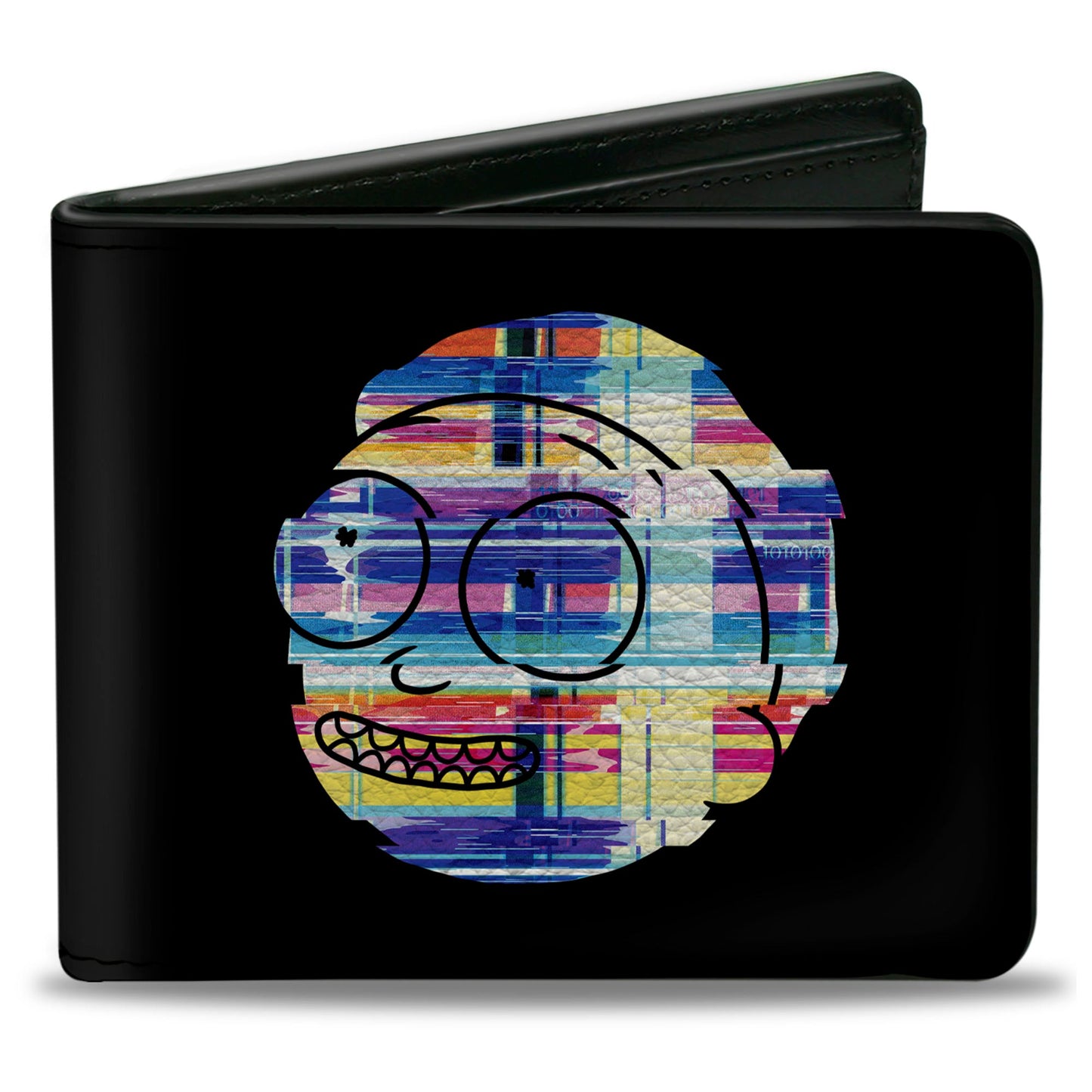 Bi-Fold Wallet - Rick and Morty Static Faces Black/Multi Color