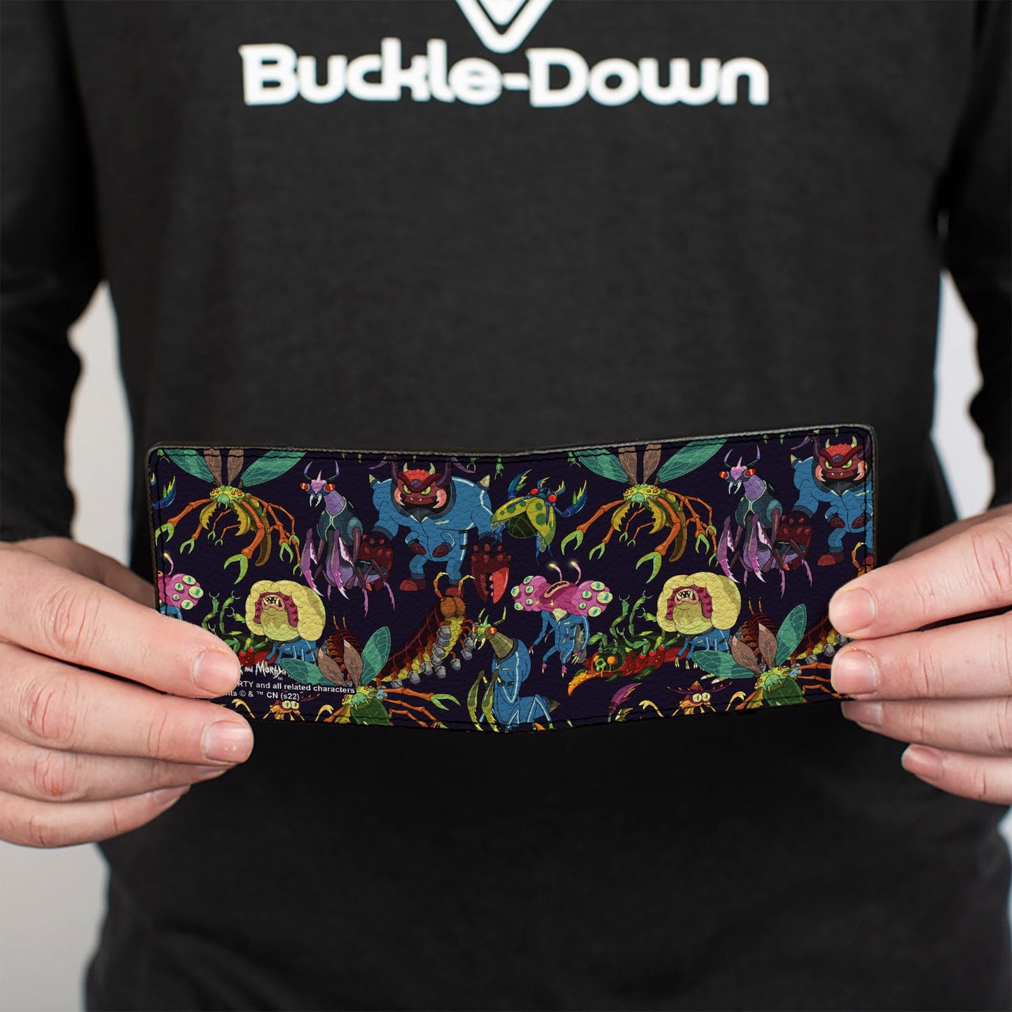 Bi-Fold Wallet - Rick and Morty Creatures Collage Purple
