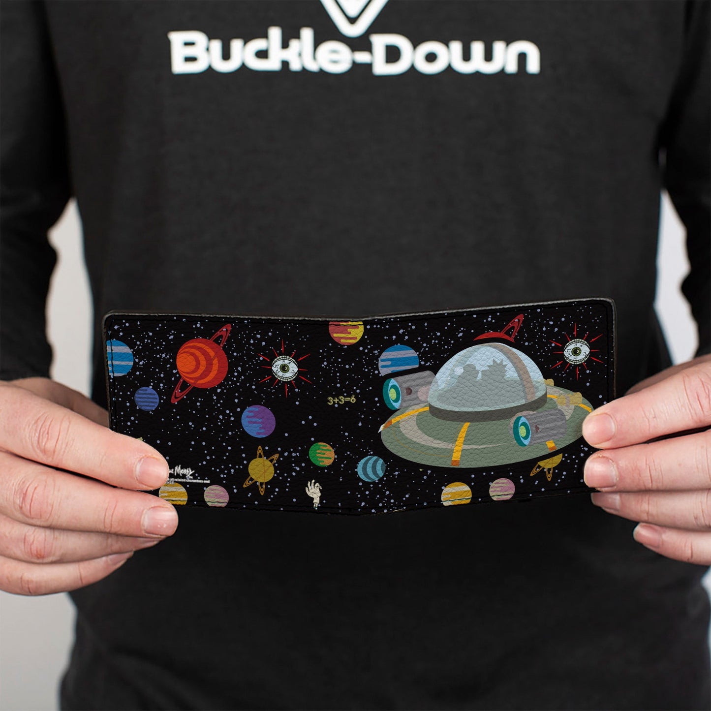 Bi-Fold Wallet - Rick and Morty Spaceship Silhouette Multi Color