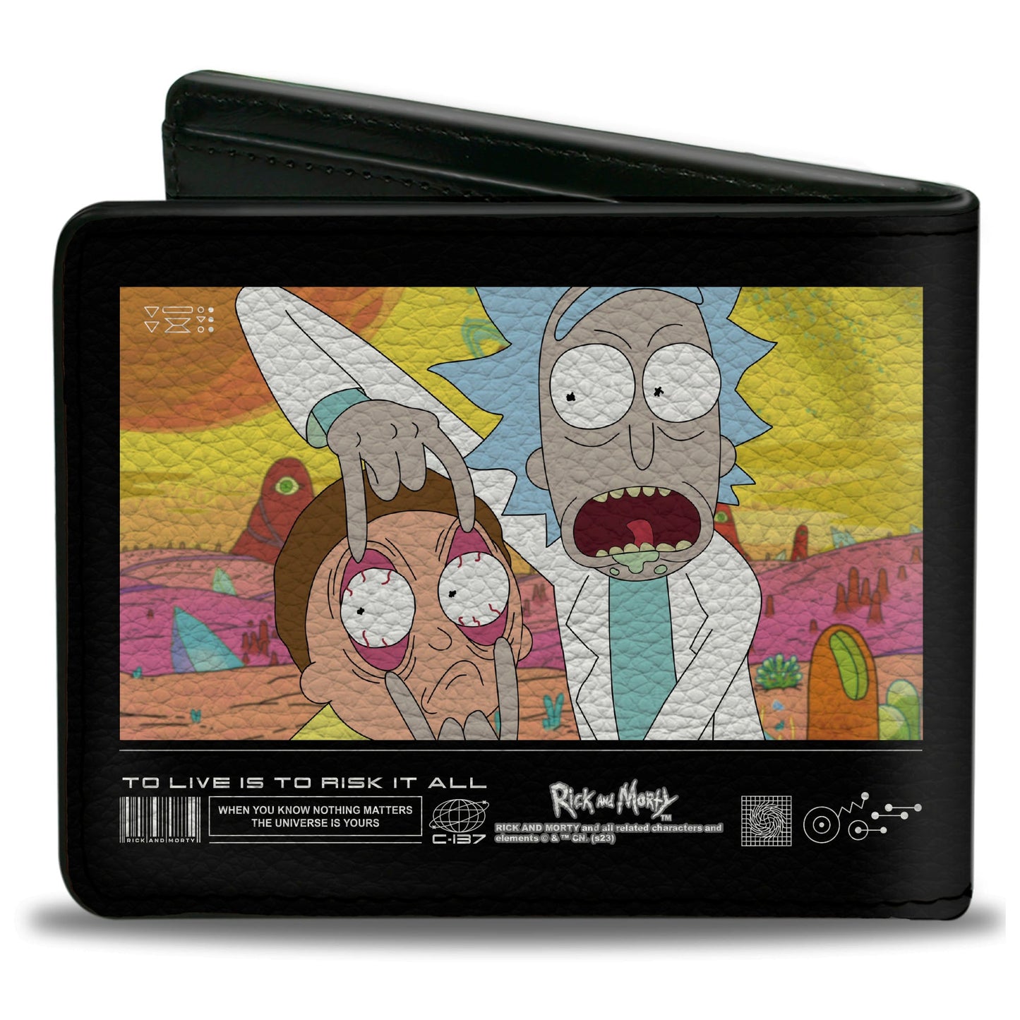Bi-Fold Wallet - Rick and Morty TO LIVE IS TO RISK IT ALL Pose Multi Color