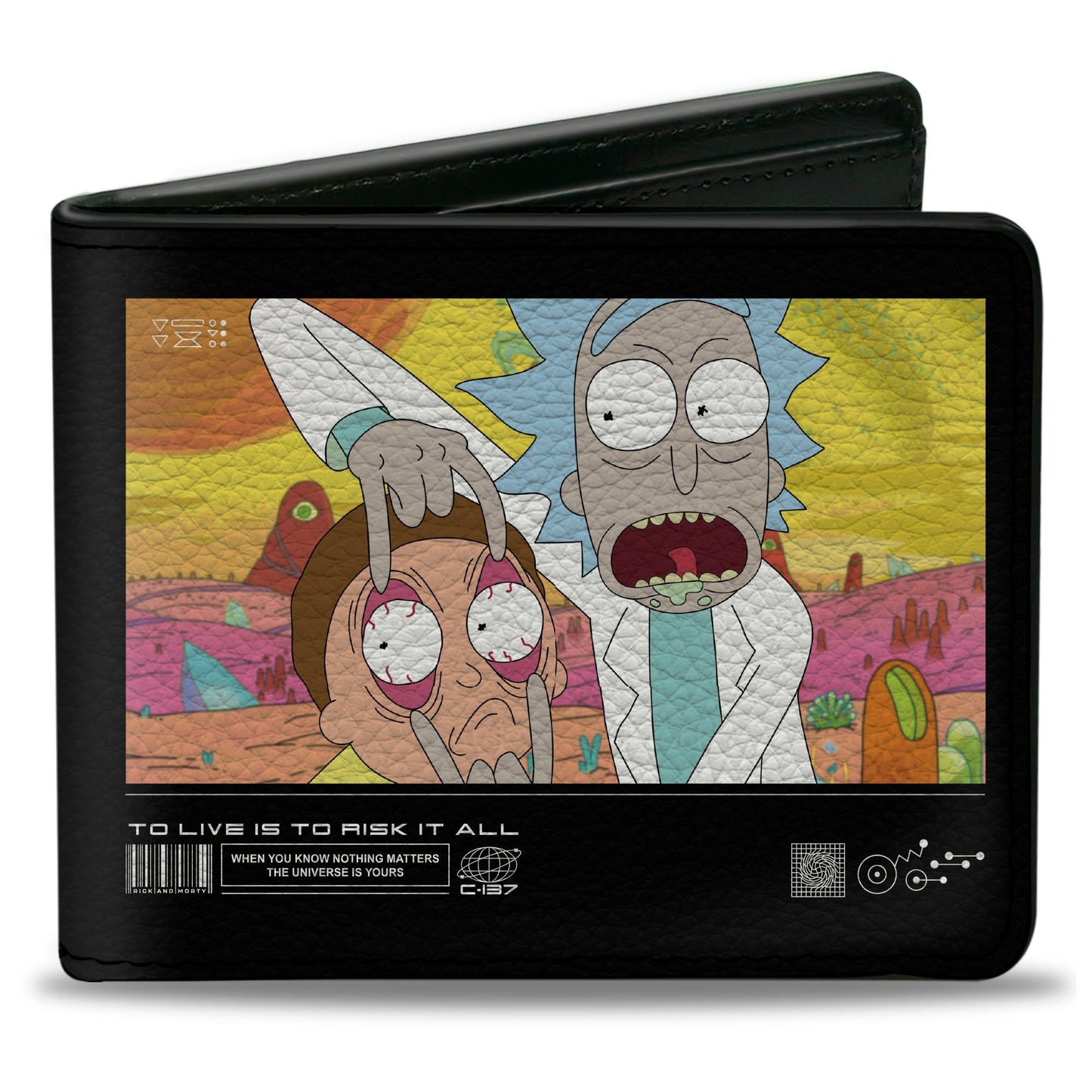 Bi-Fold Wallet - Rick and Morty TO LIVE IS TO RISK IT ALL Pose Multi Color