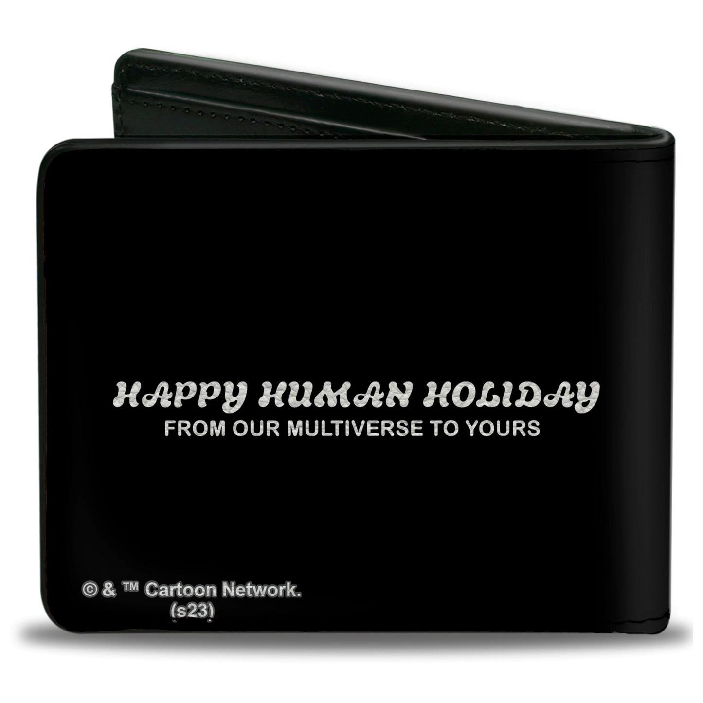 Bi-Fold Wallet - Rick and Morty Holiday MERRY RICKMAS Pose + HAPPY HUMAN HOLIDAY Black
