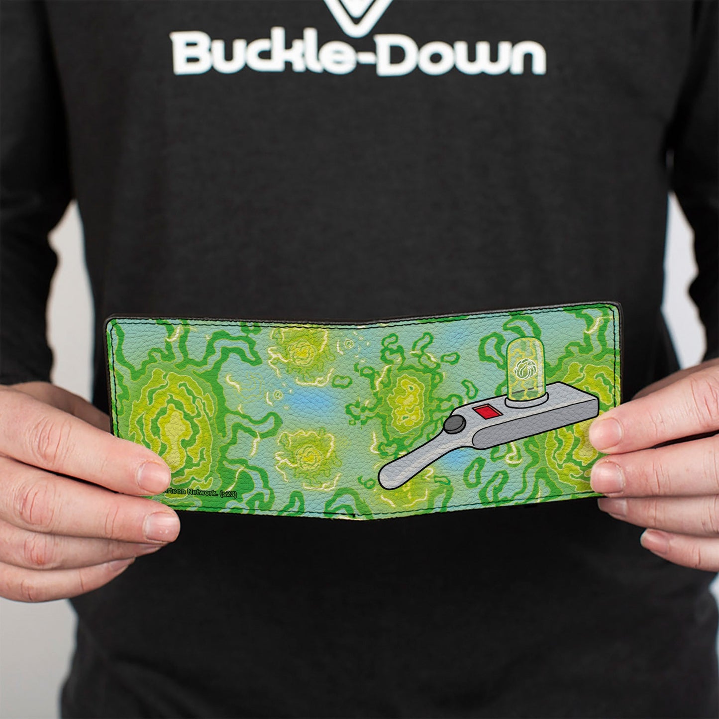 Bi-Fold  Wallet - Rick and Morty Portal Gun and Portals Blue/Greens