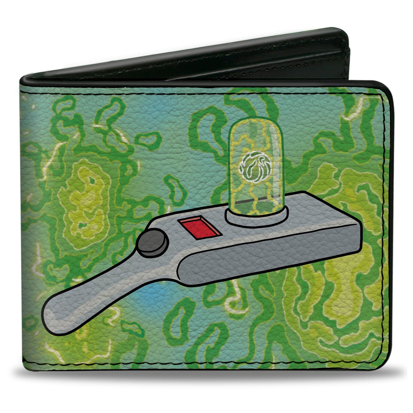 Bi-Fold  Wallet - Rick and Morty Portal Gun and Portals Blue/Greens