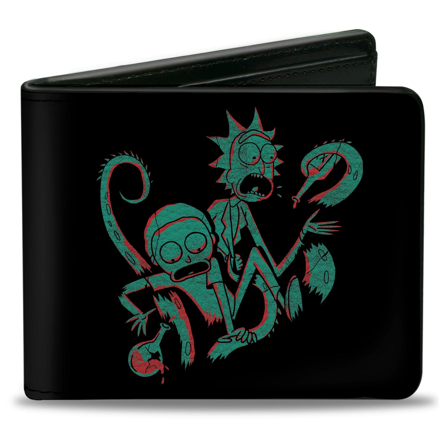 Bi-Fold Wallet - Rick and Morty Psychedelic Monster Pose Black/Orange/Green
