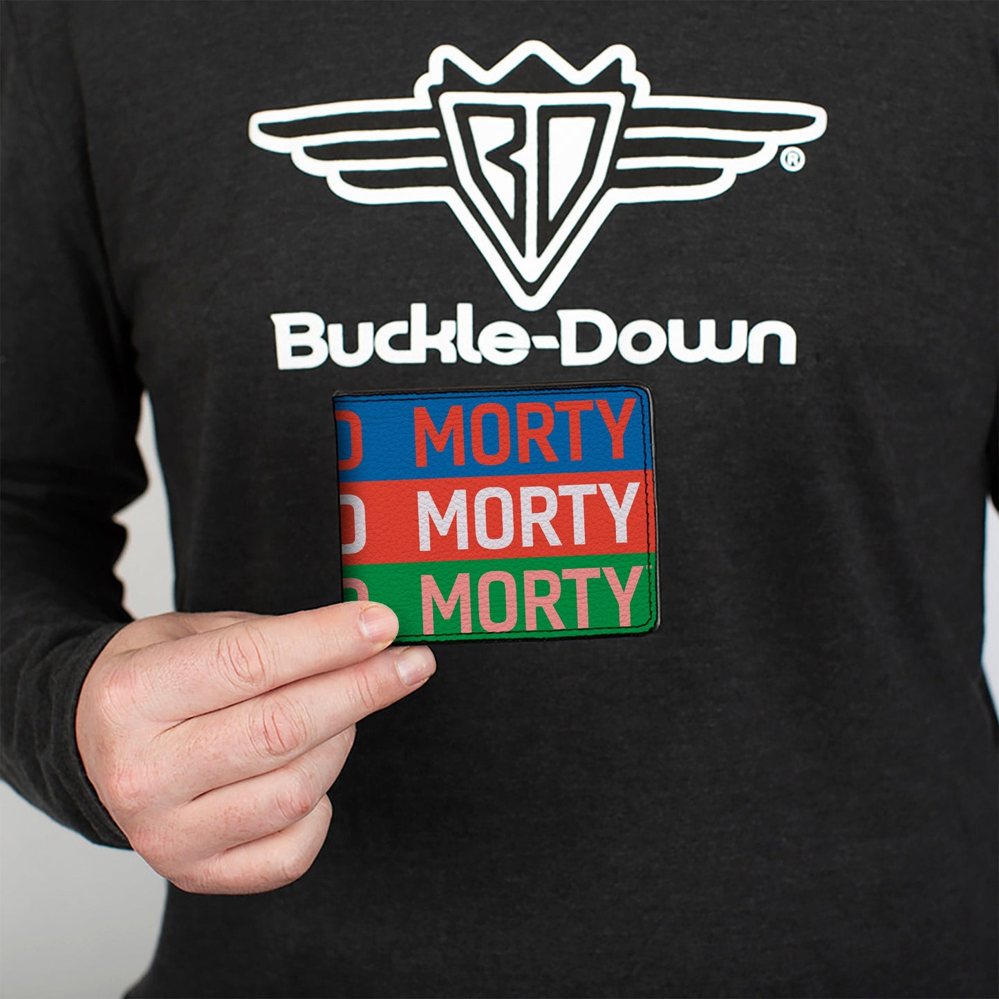 Bi-Fold Wallet - RICK AND  MORTY Text Stripe Multi Color