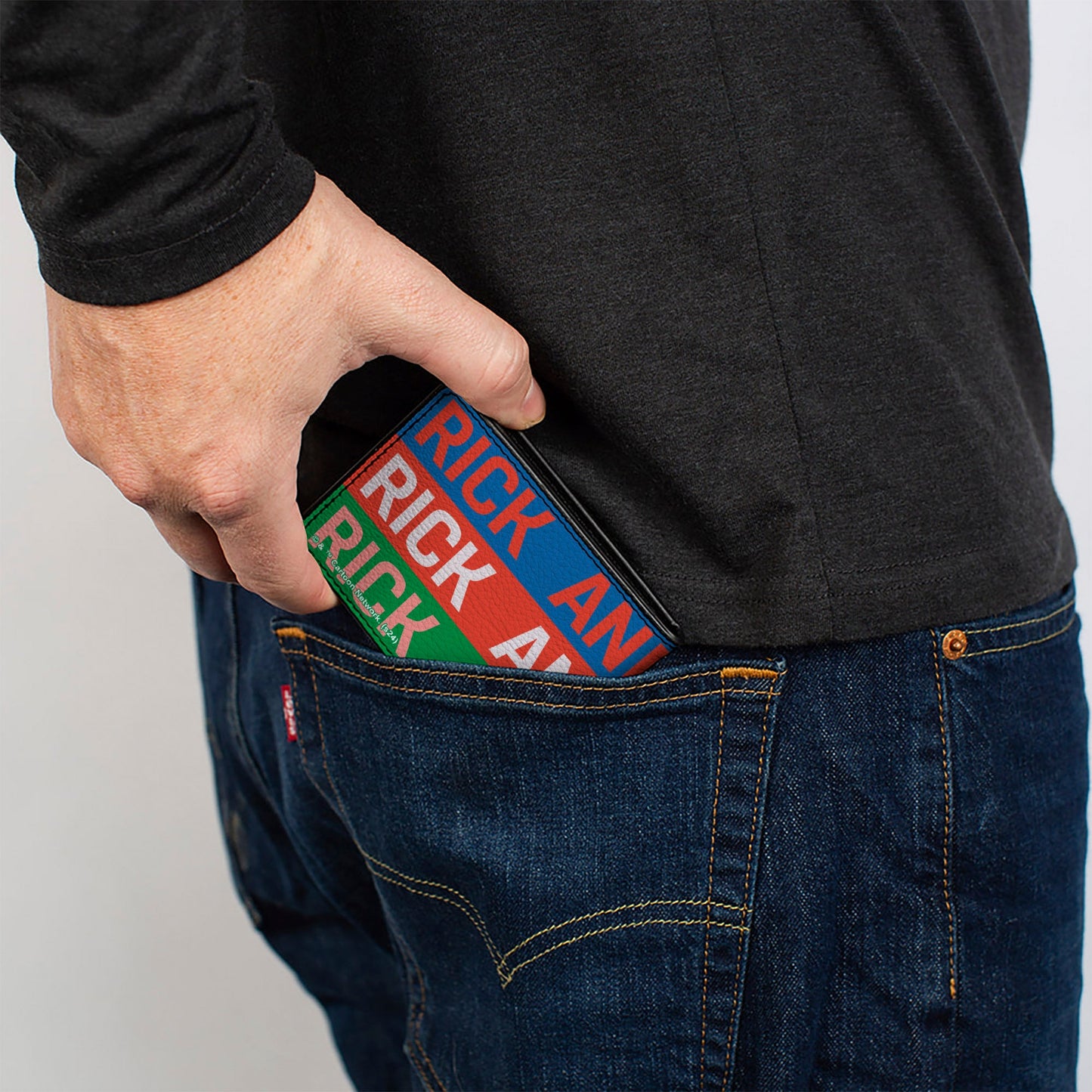 Bi-Fold Wallet - RICK AND  MORTY Text Stripe Multi Color