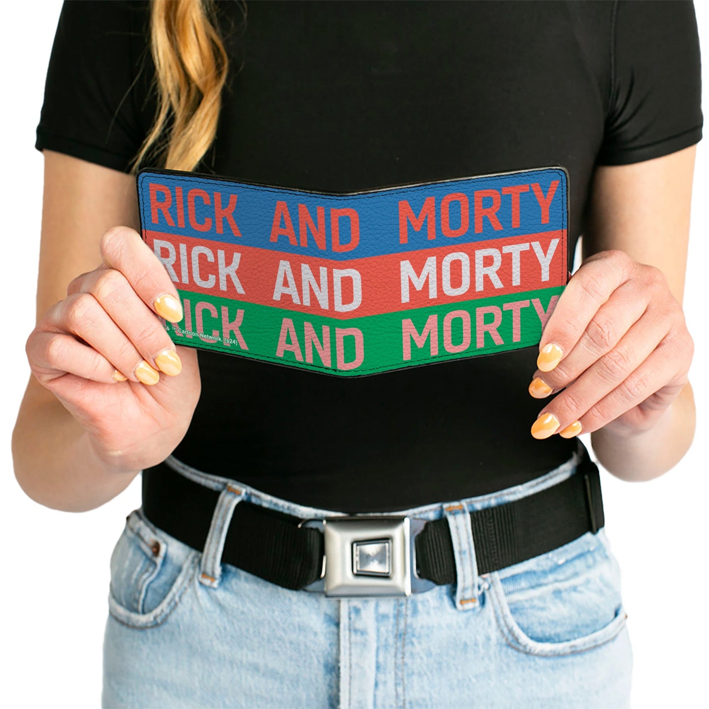 Bi-Fold Wallet - RICK AND  MORTY Text Stripe Multi Color