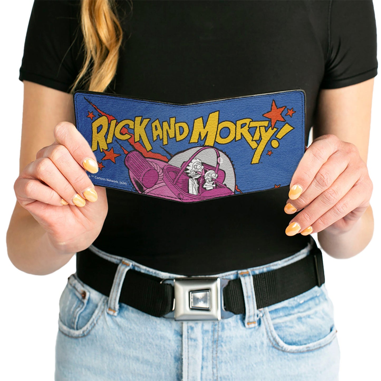 Bi-Fold Wallet - RICK AND MORTY Don't Think About It Spaceship Pose Blue