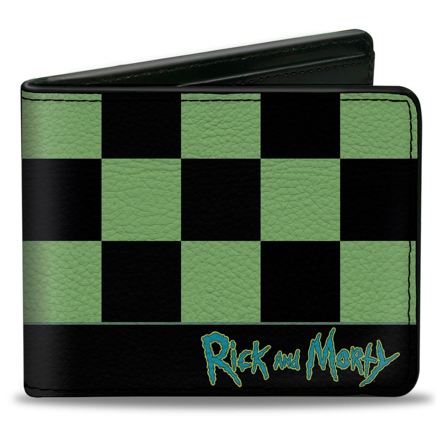 Bi-Fold Wallet - RICK AND MORTY Rick Running Pose Checker Black/Green
