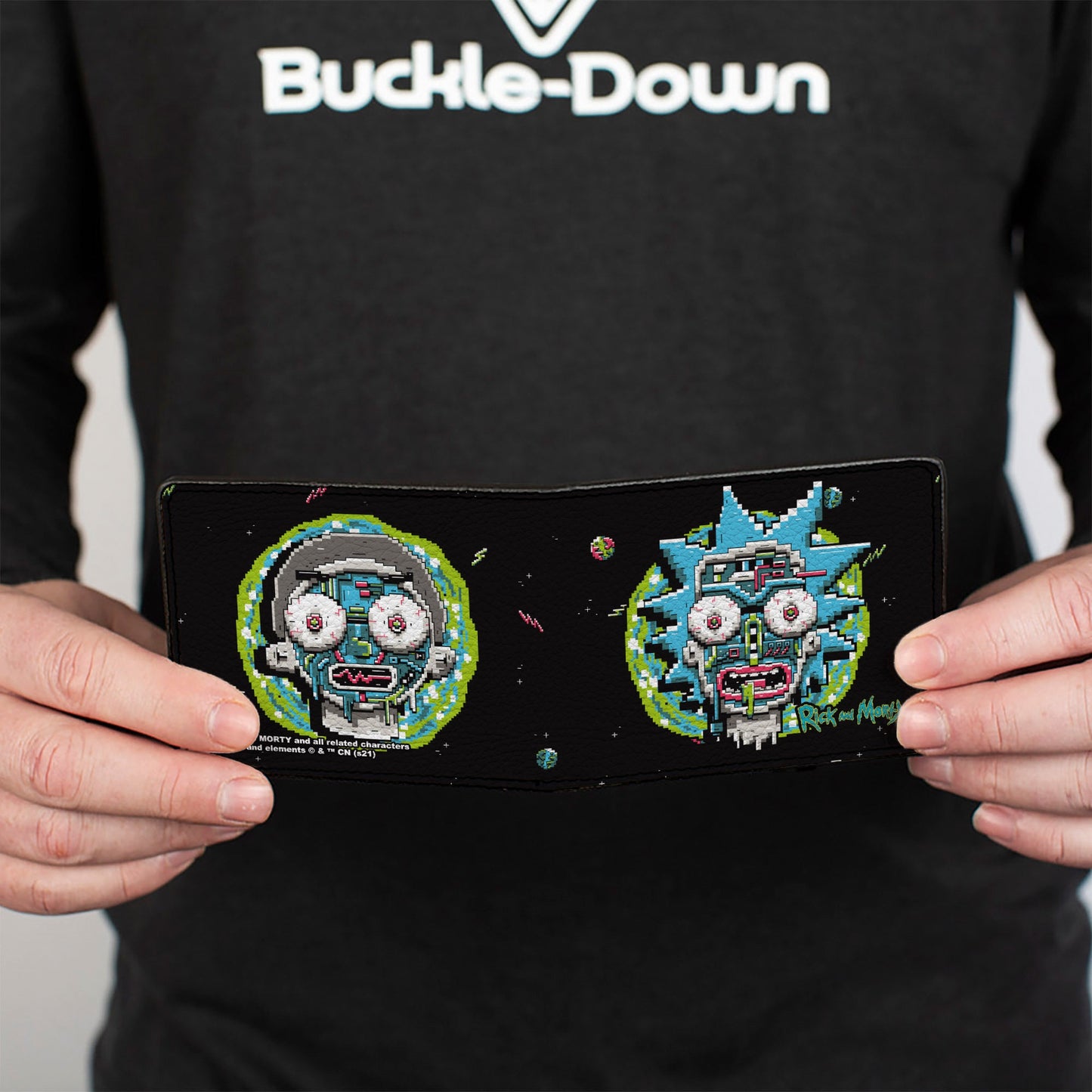 Bi-Fold Wallet - Rick and Morty 8-Bit Faces