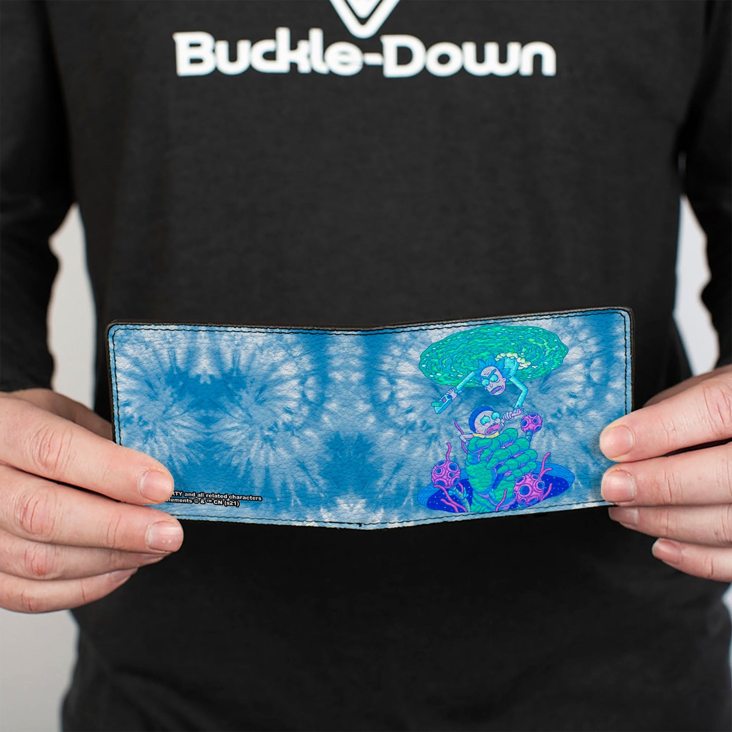 Bi-Fold Wallet - Rick and Morty Circuit Faces Portal Gun