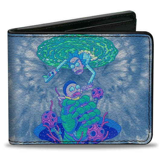 Bi-Fold Wallet - Rick and Morty Circuit Faces Portal Gun
