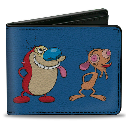 Bi-Fold Wallet - Ren and Stimpy Hands Behind Back Pose Blue