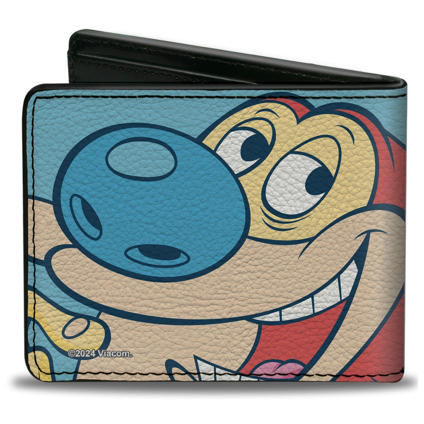Bi-Fold Wallet - Ren & Stimpy Character Face Close-Ups Light Blue