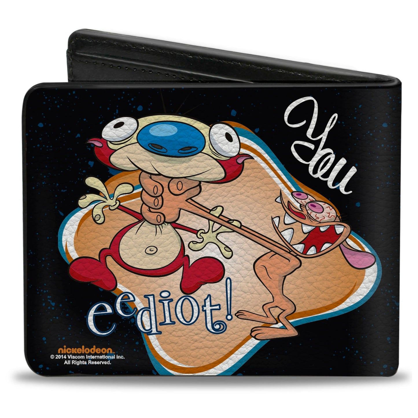 Bi-Fold Wallet - Ren Choking Stimpy YOU EEDIOT!