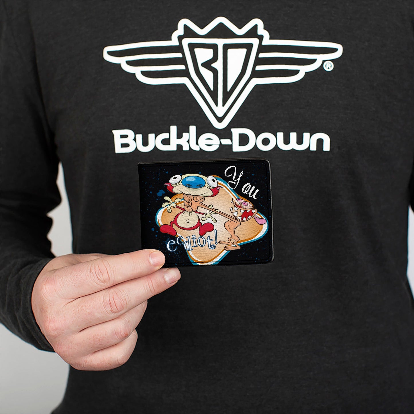 Bi-Fold Wallet - Ren Choking Stimpy YOU EEDIOT!