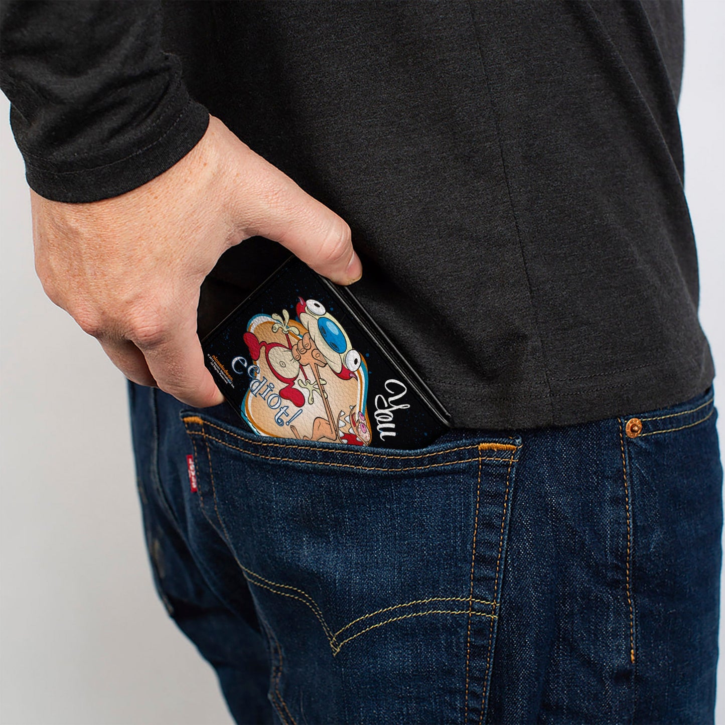 Bi-Fold Wallet - Ren Choking Stimpy YOU EEDIOT!