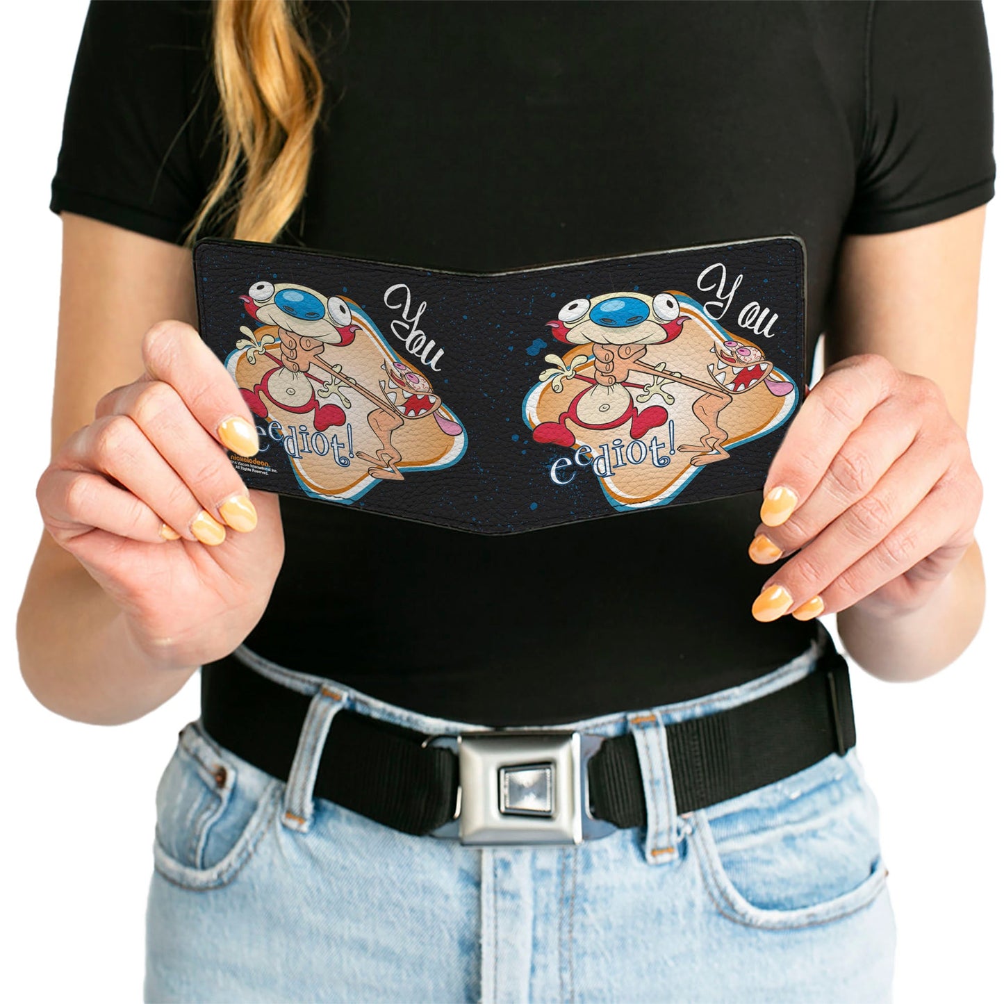 Bi-Fold Wallet - Ren Choking Stimpy YOU EEDIOT!