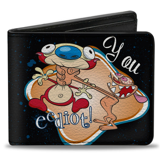 Bi-Fold Wallet - Ren Choking Stimpy YOU EEDIOT!
