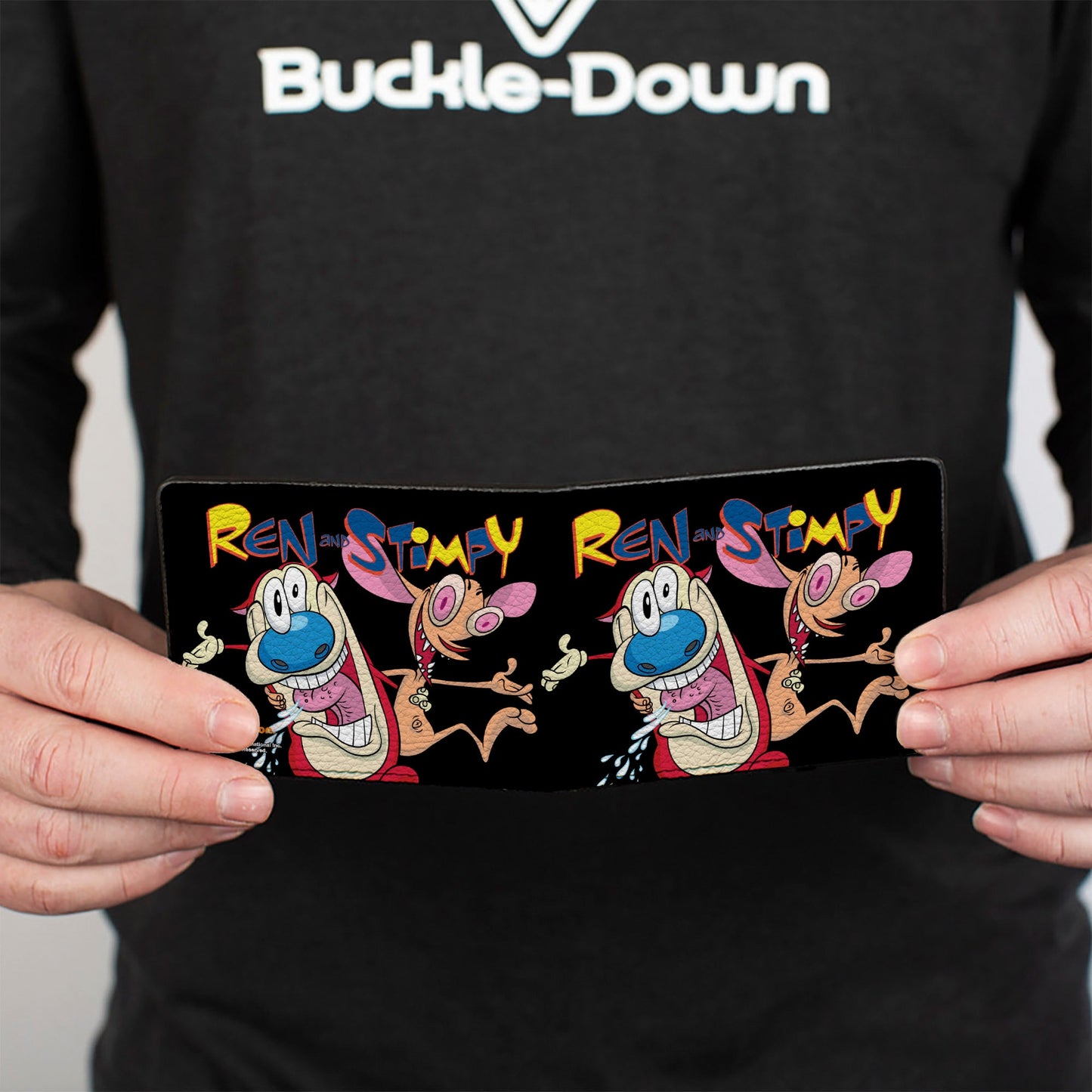 Bi-Fold Wallet - REN AND STIMPY Buddy Pose Black