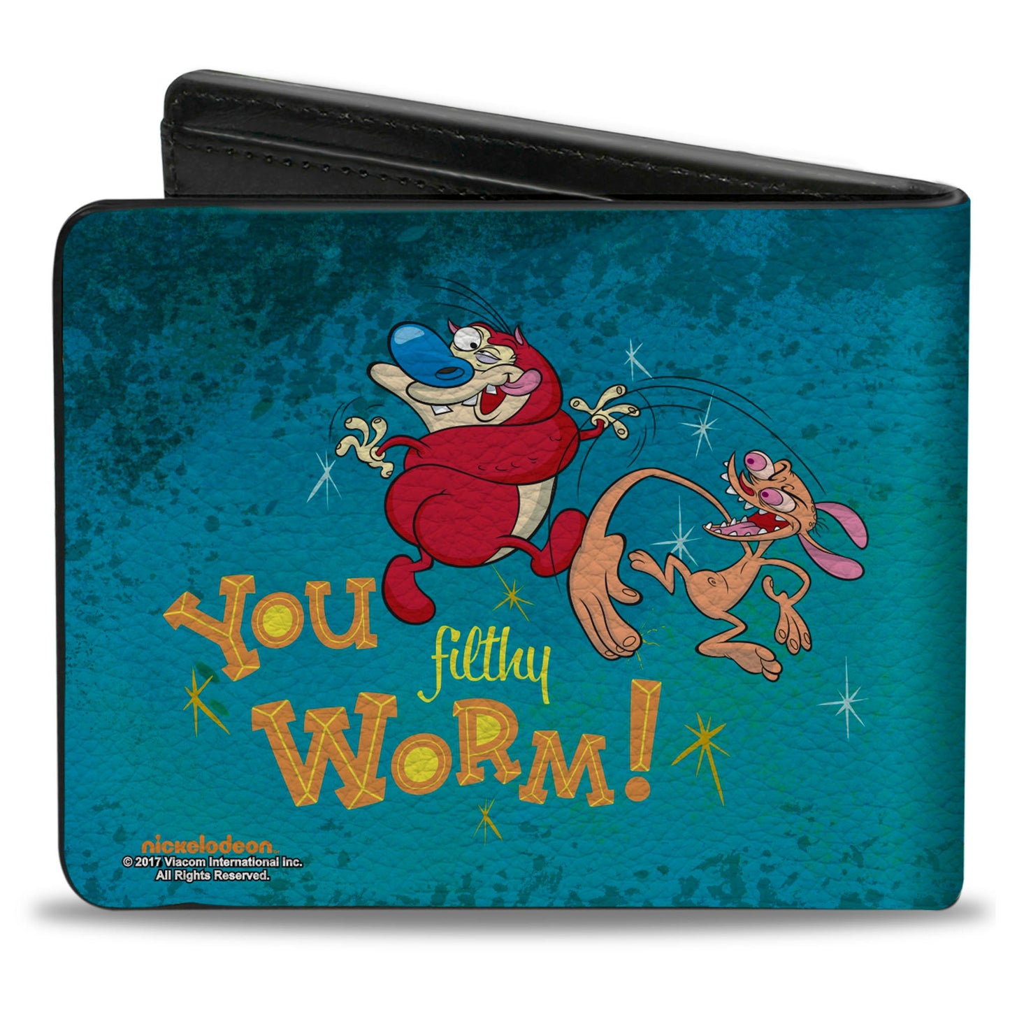 Bi-Fold Wallet - Ren Slapping Stimpy YOU FILTHY WORM!