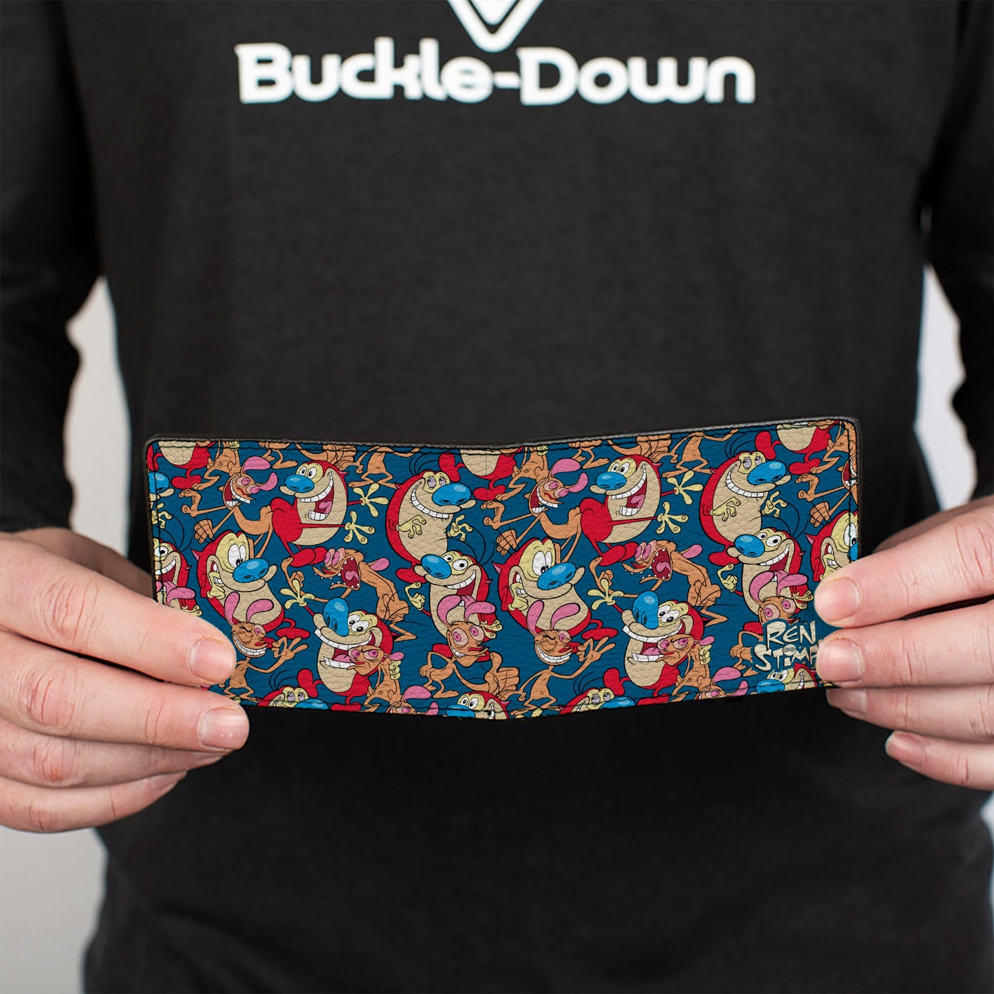 Bi-Fold Wallet - REN AND STIMPY Multi-Pose Collage Blue