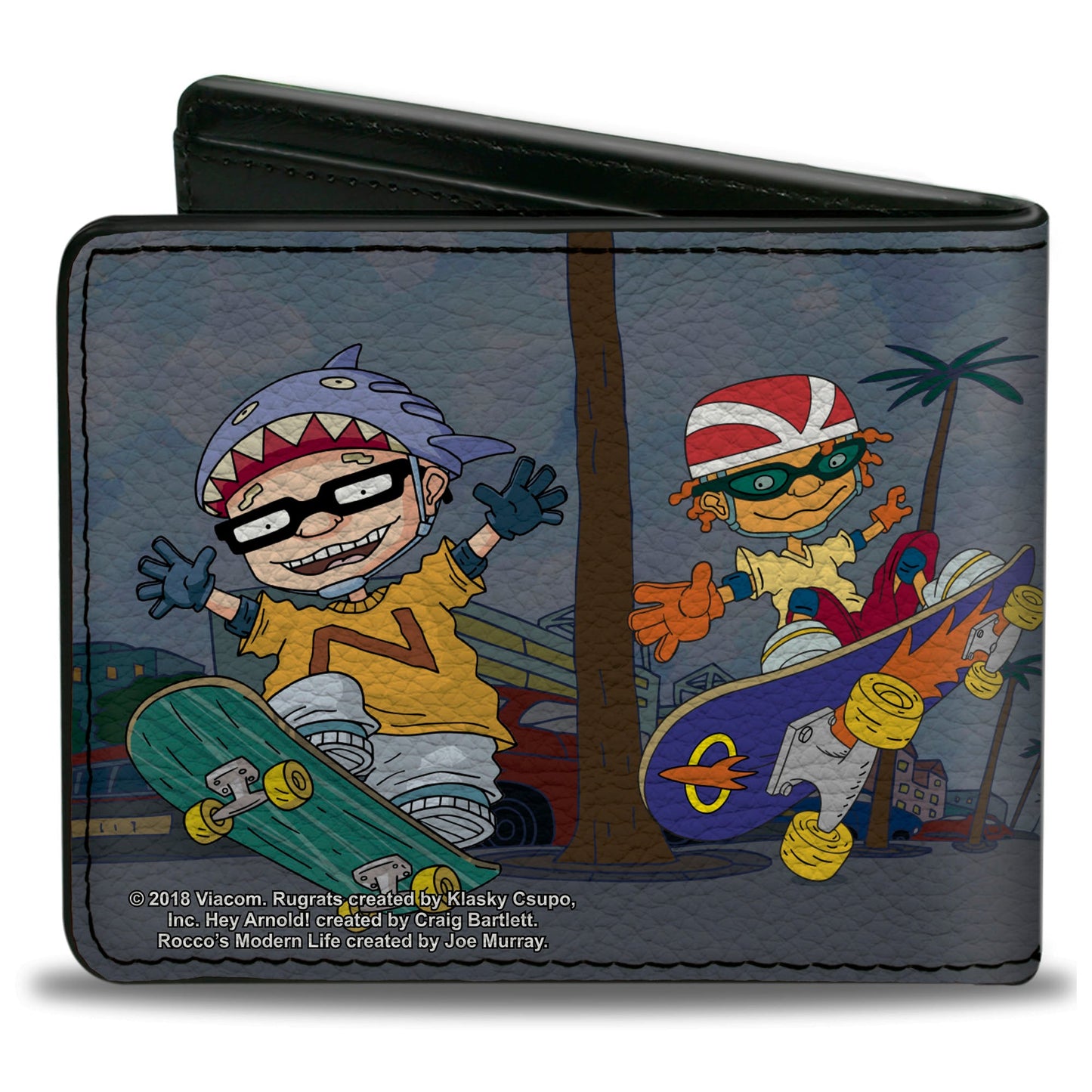 Bi-Fold Wallet - ROCKET POWER 4-Character Group Action Pose Grays