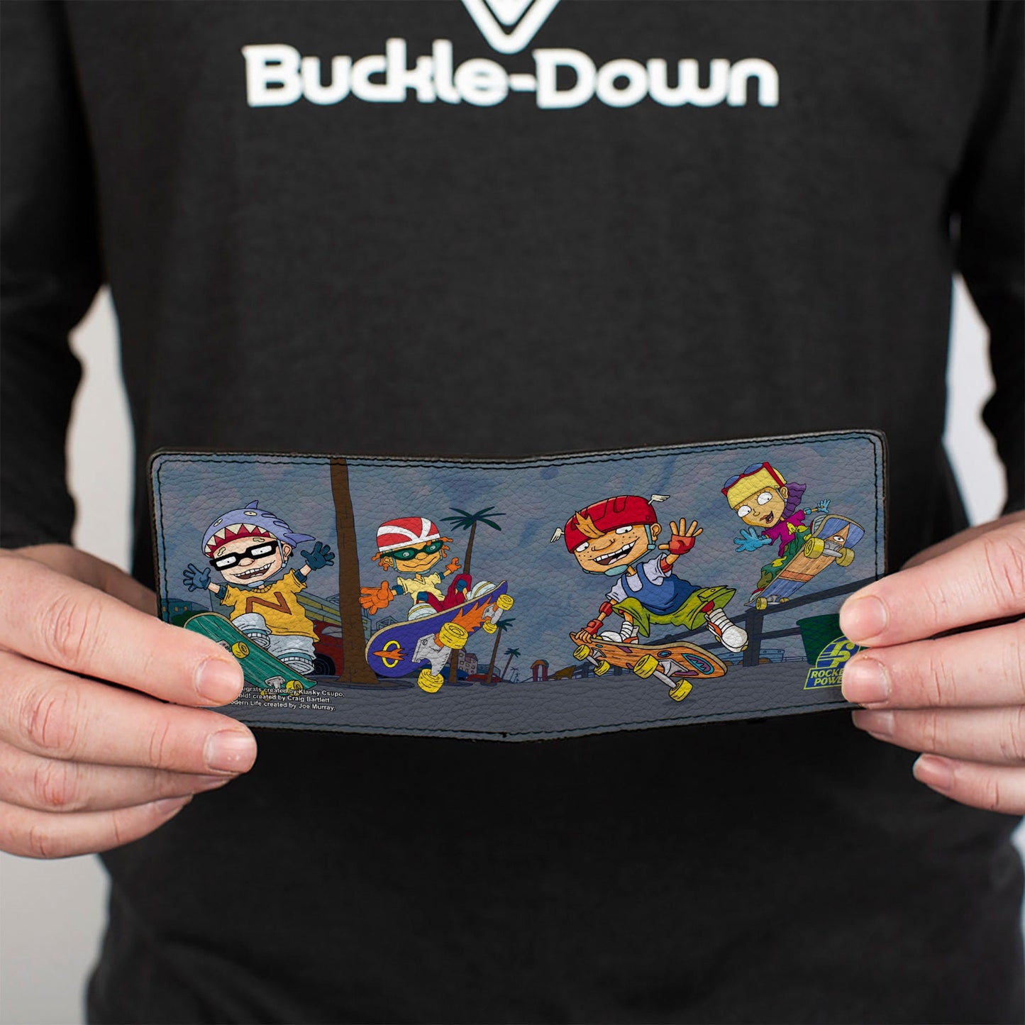 Bi-Fold Wallet - ROCKET POWER 4-Character Group Action Pose Grays