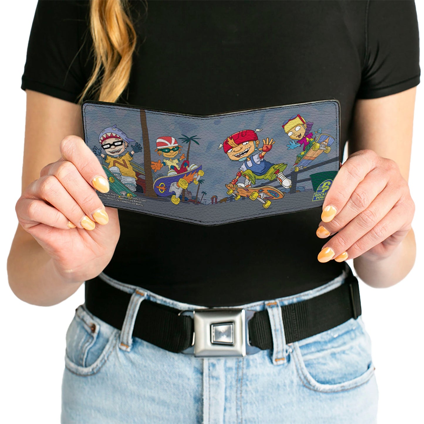 Bi-Fold Wallet - ROCKET POWER 4-Character Group Action Pose Grays
